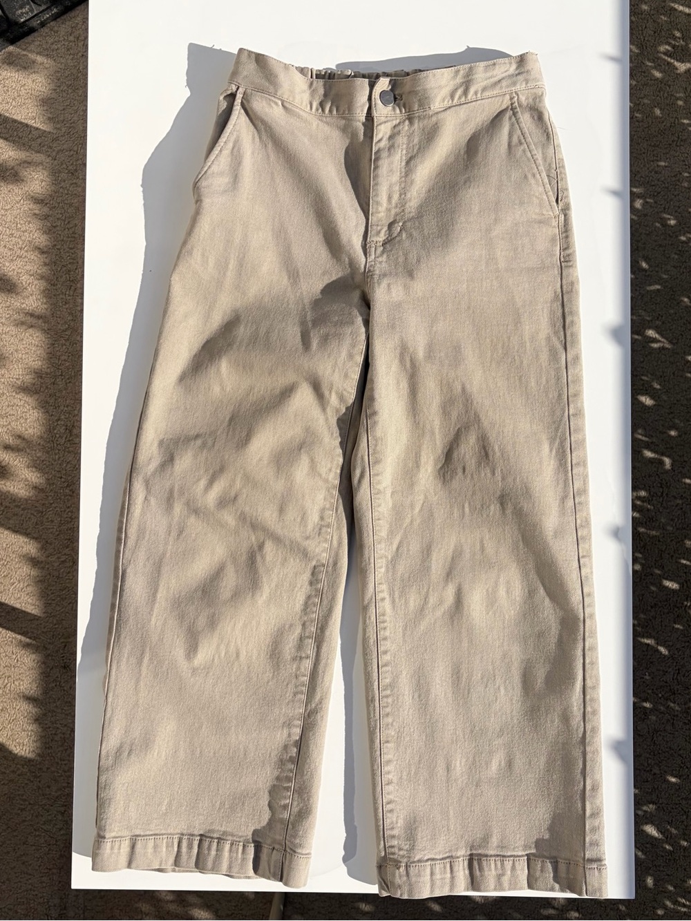 OAK + FORT Beige Straight-Leg Cotton Pants